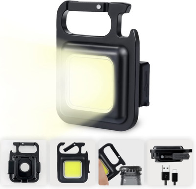 MHAX Rechargeable Keychain Mini Flashlight 3_Light Modes Portable Pocket Light 1 hrs Torch Emergency Light(Black)