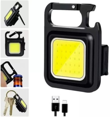 NPU Portable Led Keychain Light Rechargeable 4 Modes With Bottle Opener_450 Torch(Black, 5 cm, Rechargeable)
