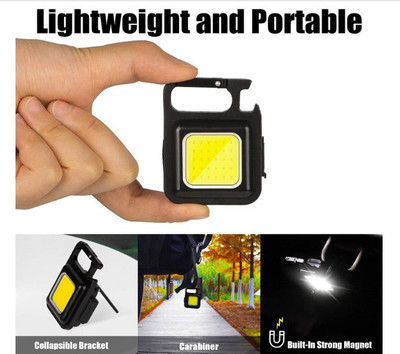 UNZAG Cob Small Flashlights, 500Lumens Bright, Flashlight 3 Light Modes 2 hrs Lantern Emergency Light(Black)