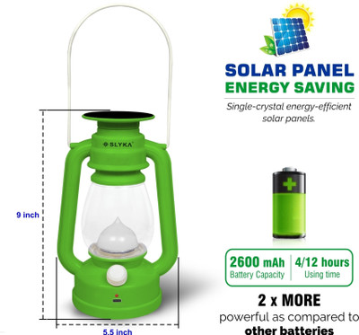 VR Bright Lite Rechargeable Solar With 1St Step Night Lamp-VR2348 4 hrs Lantern Emergency Light(Green)