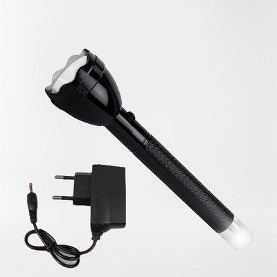KAVANA RECHARGEBLE LED FLASHLIGHT,OUTDOOR NIGHT LIGHT,LED FLASHLIGHT TORCH 15 hrs Torch Emergency Light(Black)
