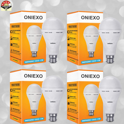 ONIEXO 12W Rechargeable LED Bulb for Home and Emergency Use-D24 4 hrs Bulb Emergency Light(White)