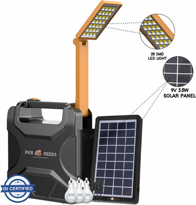 Sunaze Solar Chargeable Inverter Light Set With Study Lamp + 3 Bulb 1 USB Charging Port 6 hrs Lantern Emergency Light(Black)