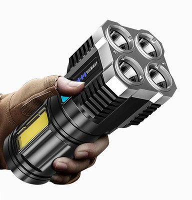 Wifton Flashlight Lamp Torch Light With Rechargeable Battery 3 hrs Torch Emergency Light(Black)