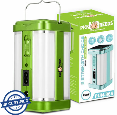 Pick Ur Needs Rechargeable Solar Home Emergency Light With 4 Side Tube Extra Bright Light 5 hrs Lantern Emergency Light(Green)