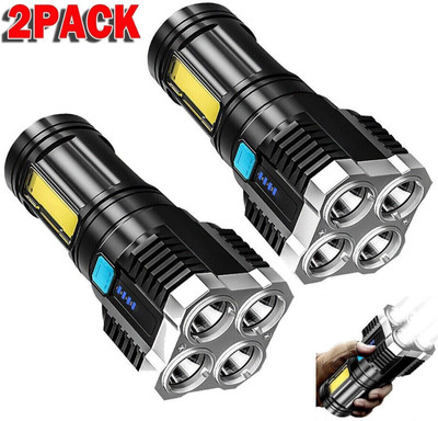 ASTOUND Rechargeable Flashlight Multi-functional Flashlight-Black 3 hrs Torch Emergency Light(Black)