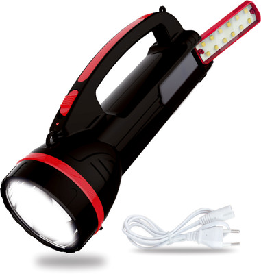Make Ur Wish Rechargeable 2 in 1 Long Range Search Torch Table Desk Lantern Floor Lamp 15 hrs Torch Emergency Light(Red)
