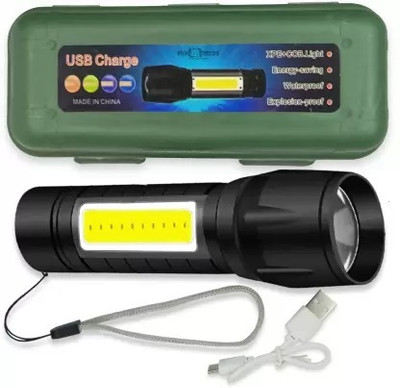 BSVR High quality Metal LED COB light ,Super Bright ,Waterproof 3 Light Modes 620 Torch(Black, 4 cm, Rechargeable)