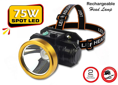 VR Bright Lite NEW Long-Lasting Rechargeable Waterproof High-Power Lithium Battery Headlamp Torch(Black, 10 cm, Rechargeable)