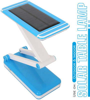 Make Ur Wish Rechargeable Solar 36 SMD LED Foldable Table Lamp With Mobile Charging Solar Table Lamp(6 cm, Blue)