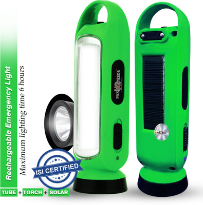 Pick Ur Needs Solar Rechargeable Emergency Search Torch Light Long Range Long Backup 4 hrs Torch Emergency Light(Green)