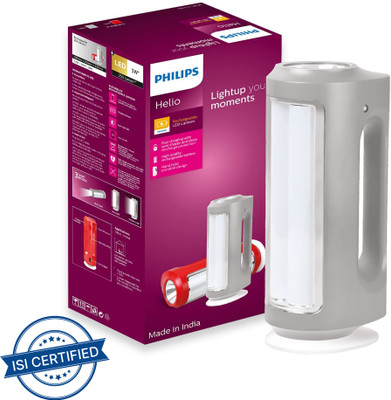 PHILIPS 5W Helio Rechargeable LED Emergency Light/Lantern (Grey) (581956), with Wildcraft Mask , Pack of 1 8 hrs Lantern Emergency Light(Grey)