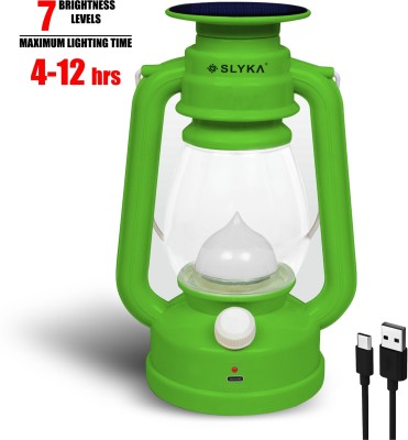 SLYKA Rechargeable Solar with 1st Step Night Lamp 4 hrs Lantern Emergency Light(Green)