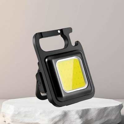 FlashiFy FL-K144 Keychain Flashlight & Bottle Opener - 2-in-1 Camping Light for Outdoor 5 hrs Torch Emergency Light(Black)