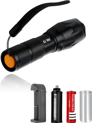 CICASTO Flashlight T6 Torch Light Portable Edc LED Pocket Flashlight Tactical Torches 5 hrs Torch Emergency Light(Black)