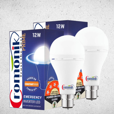 Cromonik (Pack of 2)-Smart Rechargeable 12W LED Bulb 4 hrs Bulb Emergency Light(White)