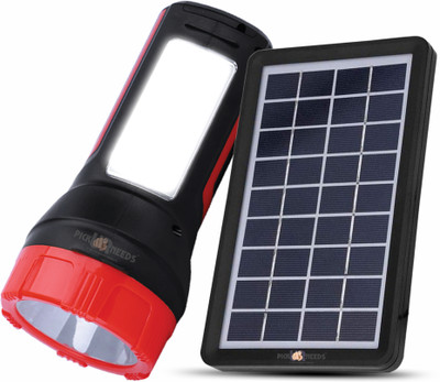 Make Ur Wish Solar Rechargeable 75w Laser+Side Long Range Torch Emergency Light 2 Mode Light 8 hrs Torch Emergency Light(Red)
