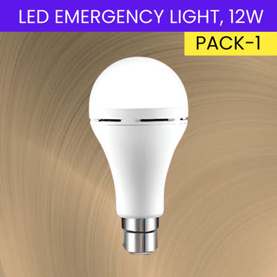SACRO 12W Rechargeable Inverter LED Bulb with Upto 4H.Power Cut Lighting Pack of_1W326 4 hrs Bulb Emergency Light(White)
