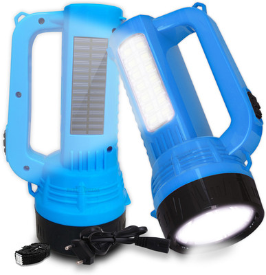 Pick Ur Needs Solar Rechargeable Long Range Torch Search 50w Laser+14SMD Side 6 hrs Torch Emergency Light(Blue)