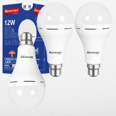 Henonex Energy-Saving 12W Emergency Bulbs | Ideal for Blackouts | Pack of 3 4 hrs Bulb Emergency Light(White)