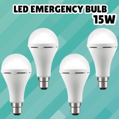 GUGGU (Emergency Inverter Blub) charging 15W LED Bulb for Extended Lighting_Pack_4I370 4 hrs Bulb Emergency Light(White)