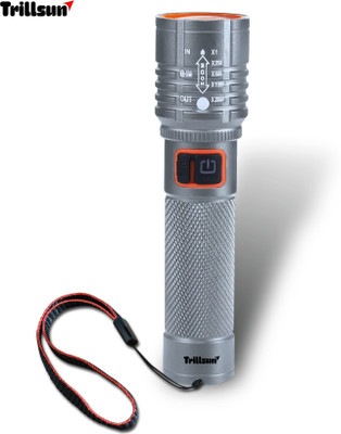 Trillsun 1000 Meter Long Range High Beam Laser Led 200W torch with SOS Blinker 5 hrs Torch Emergency Light(Silver)