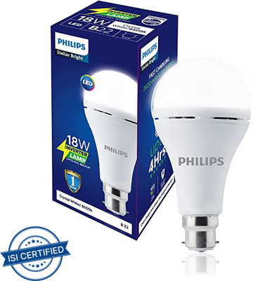 PHILIPS 18W Rechargeable Inverter LED with backup upto 4 hrs Bulb Emergency Light(White)