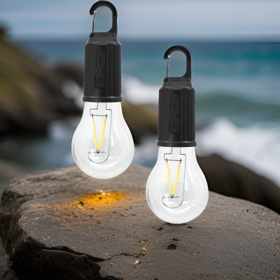 GUGGU Pack of 2: Rechargeable LED Camping Lanterns for Emergencies & Outdoor v36 5 hrs Bulb Emergency Light(Yellow)