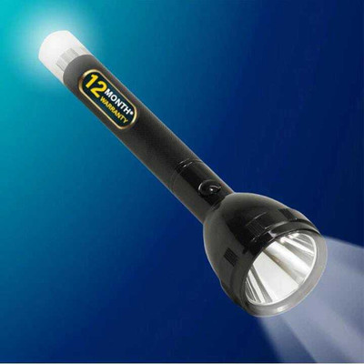 Zeno volt JY-9050 Long distance-Dual mode-Up to high power & Dual Battery Torch 27 cm 8 hrs Torch Emergency Light(Black)