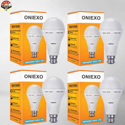 ONIEXO 12W Rechargeable LED Bulb for Home and Emergency Use-D06 4 hrs Bulb Emergency Light(White)