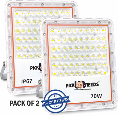 Pick Ur Needs 70W Lens Flood Lamp Outdoor Light With Extension Bracket IP67 Waterproof Light 0 hrs Flood Lamp Emergency Light(White)