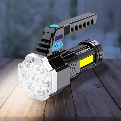 ASTOUND LED Flashlight - High Power, Portable, and Durable with Built-in COB Battery 4 hrs Torch Emergency Light(Black)