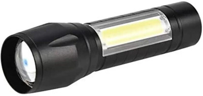 UNZAG Grren Torch Box Mini Led Flashlight, Usb Rechargeable Zoomable Lamp Torch(Black, 15 cm, Rechargeable)