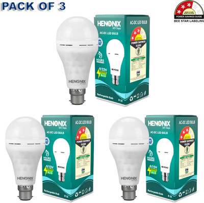 HENONIX Inverter Led Bulb 12 Watt Rechargeable Led Bulb 2 hrs Bulb Emergency Light(White)