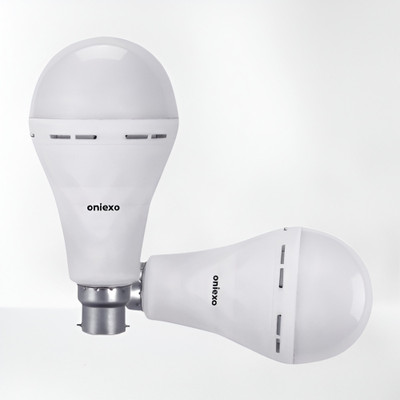 ONIEXO Pack of 2-12W Rechargeable LED Bulb for Emergency Use with USB Charging Option 4 hrs Bulb Emergency Light(White)