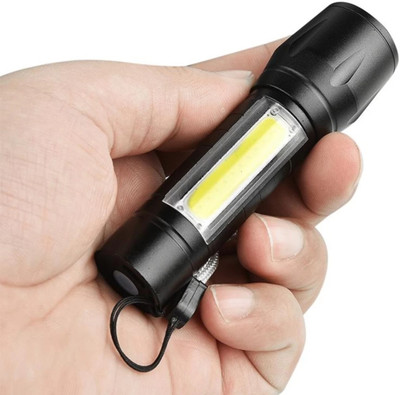 zenec Waterproof Dual Mode Powerful Long-Range Up to 1 KM Flashlight 6 hrs Torch Emergency Light(Black)