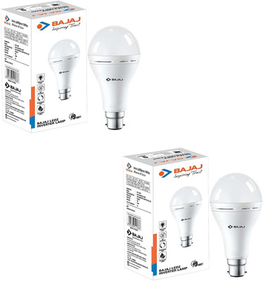 BAJAJ 9W B22 WHITE EMERGENCY LED BULB PACK OF-02 8 hrs Bulb Emergency Light(White)
