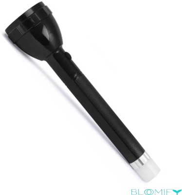 BloomiFy TWO IN ONE TORCH LIGHT 1000 MTR LONGE RANGE BACK-UP 8 hrs Torch Emergency Light(Black)