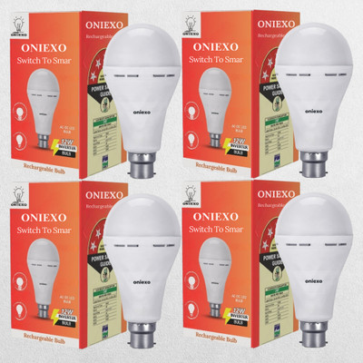 ONIEXO Rechargeable 12W LED Emergency Light Bulb for Power Outages-0A23 4 hrs Bulb Emergency Light(White)