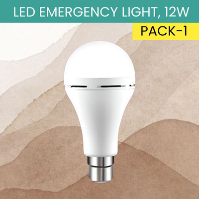 YAROH 12W Rechargeable Inverter LED Bulb with Upto 4H.Power Cut Lighting Pack of_1T121 4 hrs Bulb Emergency Light(White)