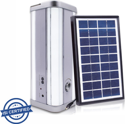 Pick Ur Needs 4 Side Tube Lantern Rechargeable With Solar Panel Home 8 hrs Lantern Emergency Light(White + Solar)