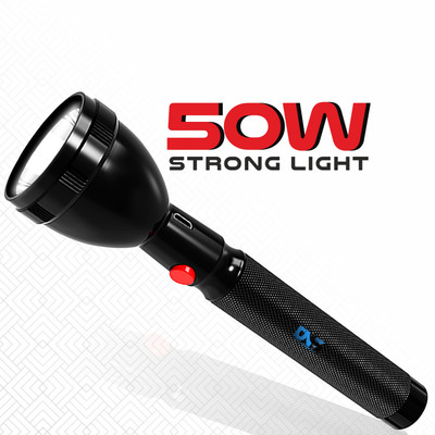 Daily Needs Shop 50W Rechargeable Home Emergency Mini Long Range Torch Search Flash Light 5 hrs Torch Emergency Light(Black)