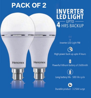 Henonex 12w Inverter bulb with B22 based powerful lithium battery upto 4hrs backup 4 hrs Bulb Emergency Light(White)