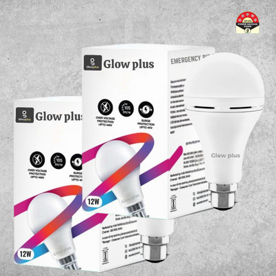 Glowplus G Pk-2-12W LED Bulb with High Lumen Output 4 hrs Bulb Emergency Light(White)