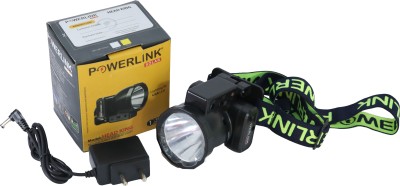 Powerlink HEAD KING RECHARGEABLE LED TORCH 6 hrs Torch Emergency Light(Black)