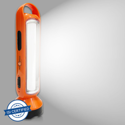 Pick Ur Needs Long Range LED Rechargeable Torch Lantern 5W +18 Bright SMD Tube 1600mAH Perfect Flashlight 20 hrs Torch Emergency Light(Orange)