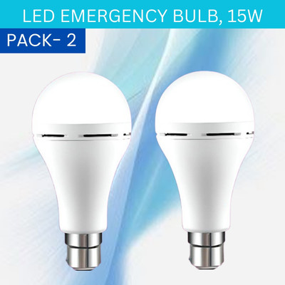 FRONY 15W Rechargeable Inverter LED Bulb with Upto 4H.Power Cut Lighting Pack of_2C180 4 hrs Bulb Emergency Light(White)