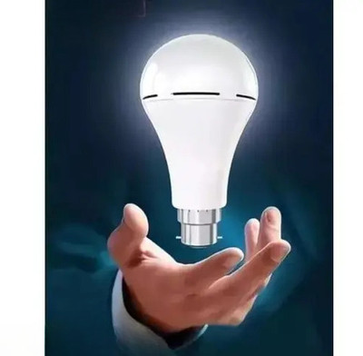 Camco 12W Round B22 LED Bulb (White, Single Pack) – 4-Hour Battery Backup Light 4 hrs Bulb Emergency Light(White)