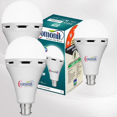 Cromonik Pack of 3-Long-Lasting 12W Rechargeable Bulb for Home Use 4 hrs Bulb Emergency Light(White)