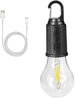 Bstar Outdoor Camping Hanging Type-C Charging Light Bulbs LED Camping Hanging Lantern 3 hrs Bulb Emergency Light(Black)